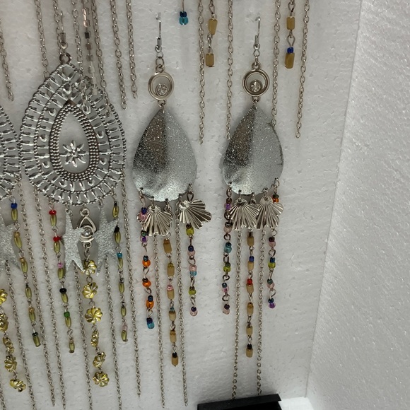 Silver bundle of 8 sets Dangle/ chandelier Earrings vacation events ceremonies - Picture 7 of 10